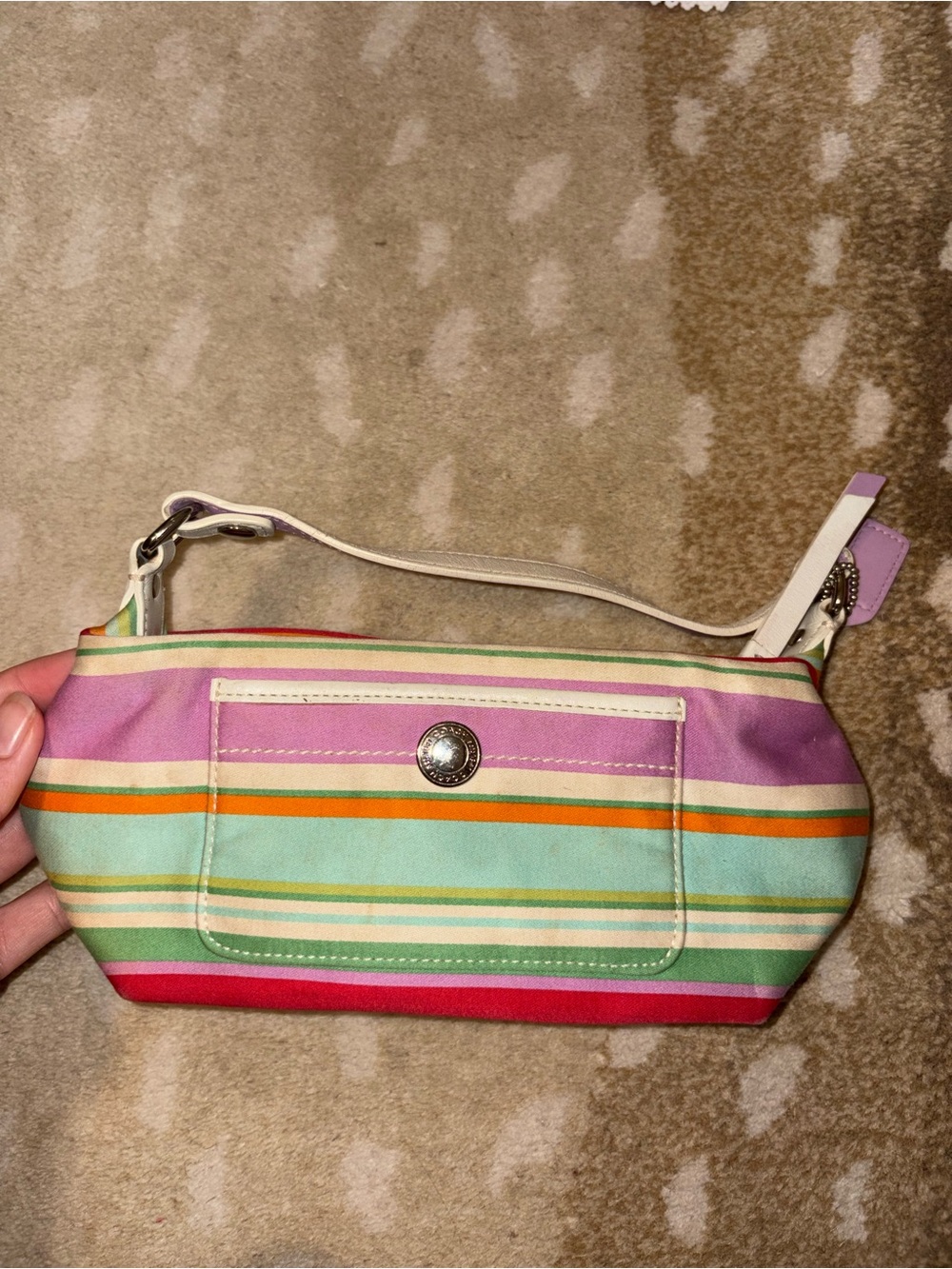 Coach Rainbow Striped Mini Canvas shoulder bag - Picture 7 of 9